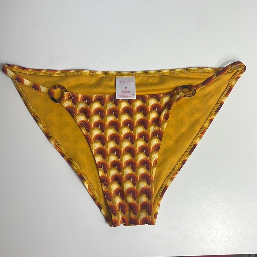 Target Xhilaration Cheeky Orange/Brown Pattern Bikini Bottom Size Medium